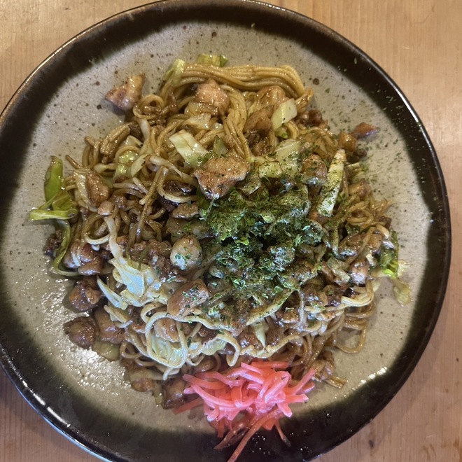 鳥モツ入り 焼きそば